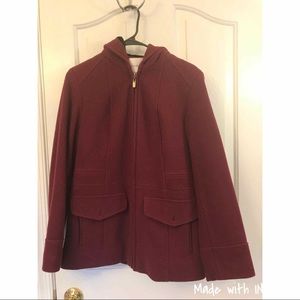 Maroon peacock coat